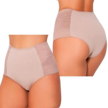 Imagem de Kit 2 Calcinha Cinta Modeladora Suplex Feminino Alta Compressão Pós Pa