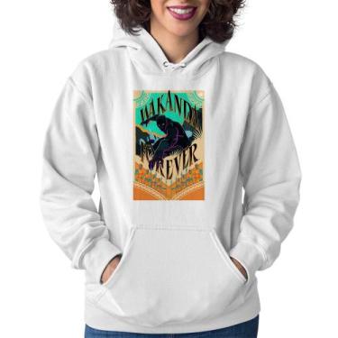 Imagem de Moletom Feminino Wakanda Forever - Foca na Moda, Branco, GG