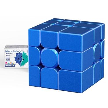 Imagem de CuberShop Moyu Mirror Cube V2 M 3x3x3 Magnetic Speed Cube Blue, 2025 New Funny Variant of 3x3 Speed Cube, Affordable Smooth Fast, Blue Color Magnets Irregular Magic Cube (UV Coated Magic Clothes)