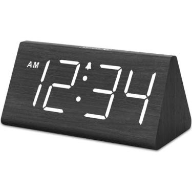 Imagem de Despertador DreamSky Wooden Digital com porta USB e soneca
