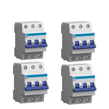 Imagem de Kit 4 Minidisjuntores Weg MDW-C25-3 25A Curva C  Mais Segurança para S