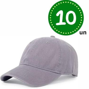 Imagem de Kit 10 Bonés Sarja de Beisebol Liso Aba Curva Esportivo Unissex Para C