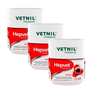 Imagem de Combo 3 Hepvet Mastigável Vetnil Suplemento para Cães e Gatos - 60g