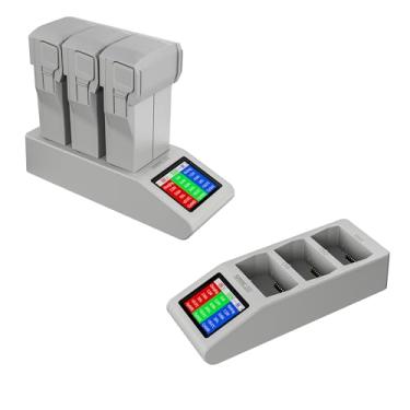 Imagem de Hub de carregador para bateria DJI Mini 3/Mini 4 Pro com tela de LED, três baterias em sequência de carga