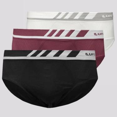 Imagem de Kit de 3 Cuecas Slip Lupo Microfibra Sortidas, G