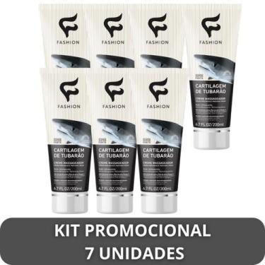 Imagem de Creme Massageador Fashion Cartilagem de Tubarão Bisnaga 200ml Kit 7 Un