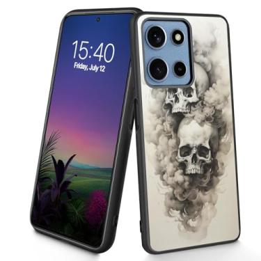 Imagem de Bxgolkgd Projetada para Moto G Power 2025, capa protetora antiderrapante de silicone TPU macio e fino à prova de choque para Motorola Moto G Power/Play 2025 de 6,8 polegadas, caveira fumê