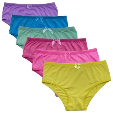 Imagem de Calcinha Infantil Microfibra Forro Algodão 2 a 11 anos Kit 6 - Letzz, 