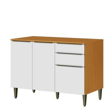 Imagem de Balcão de Pia 3 Portas 2 Gavetas 120cm em MDF com Tampo Luana Aramóveis