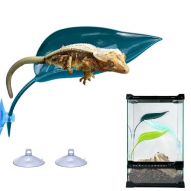 Imagem de SEZDEKI Rede de répteis com ventosas cama suspensa de folha de plástico para lagartixa com crista lagartixa esconderijo brinquedos de escalada acessórios para leopardo, lagartixa, sapo, cobra, anfíbio