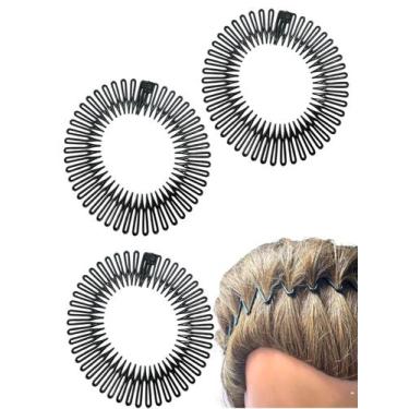 Imagem de  kit 10 Tiara Bell Pente Preta Prendedor De Cabelo Pente - Genérica