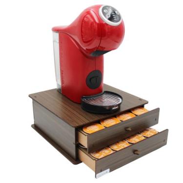 Imagem de Cômoda Porta Máquina Cápsulas Café Dolce Gusto 2 Gavetas MDF Organizad