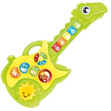 Imagem de Guitarra Infantil  Musical Jacaré Educativo Musica Luz Reforçada Premi