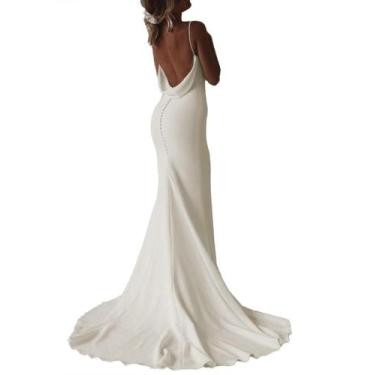Imagem de Vestido de noiva SHANDUAO Long Boho Bridal com Train Ivory Sz 22