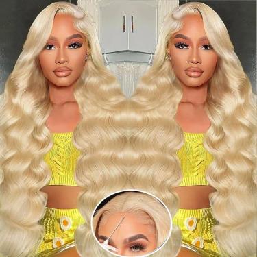 Imagem de Peruca Rruaneal 613 Cabelo humano loiro 26 cm de renda frontal 200% densidade