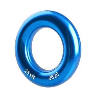 Imagem de Azarxis Anel de copo de rapel 25kN Conector de corda de anel de vedação de tensão para escalada Arborist Rescue Slackline Hammock Equipamento de proteção de fricção (azul)