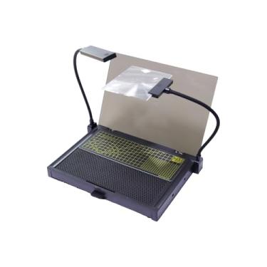 Imagem de LABHOUSE Mesa De Montagem Modelos Mwk-19 Pro, Corte, Com Luz Led E Lupa Adequada Para Trabalho Alta Precisão, Portátil, Gaveta Móvel, Tapete Corte Duplo, Suporte Alicates