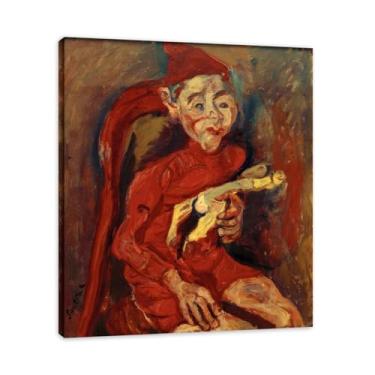 Imagem de Impressões em tela famosas. (Criança com brinquedos) por Chaim Soutine, reprodução em tela, imagem de arte de parede para decoração de casa. Moldura interna 70 x 84 cm - 27,5 x 33,1 pol