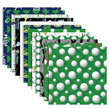 Imagem de BHNACIER 24 Folhas De Papel Para Scrapbook Golfe, 12" X 12", Com Padrão Tema Fundo Verde, Decorativo Dupla Face Artesanato, Fazer Cartões, Diário, Decoração Álbum Fotos