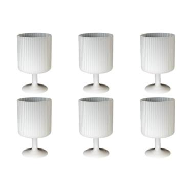 Imagem de Abode Homewares Mesa Polypro Utensílios de plástico premium para uso interno/externo, cálice, branco, 425 g, conjunto de 6