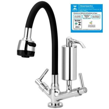 Imagem de Torneira Gourmet Preta Filtro Slim Cozinha Mesa C51 - Furkin