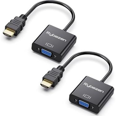 Imagem de Adaptador HDMI para VGA, conversor HDMI para VGA banhado a ouro (macho para fêmea), compatível com computador, laptop, PC, monitor, projetor, HDTV, Chromebook, Raspberry Pi, Roku, Xbox e mais