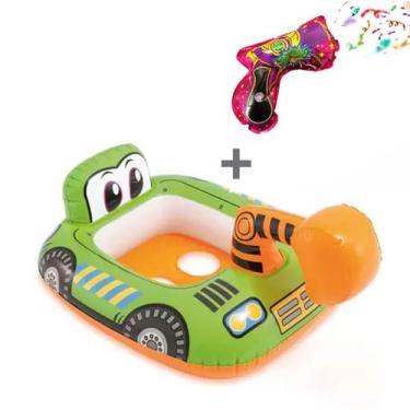 Imagem de Boia Escavadeira Baby Infantil Brinquedo Piscina Menino Bexiga Bote Tr