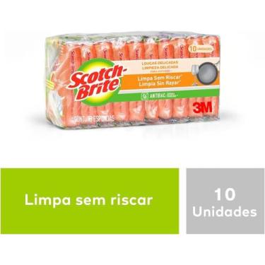 Imagem de Esponja Scotch-brite Não Risca Limpeza Pack com 10 Unidades, Não Risca
