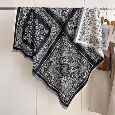 Imagem de Lenço Pashmina De Caxemira Feminino Com Design Floral Inverno Quente M