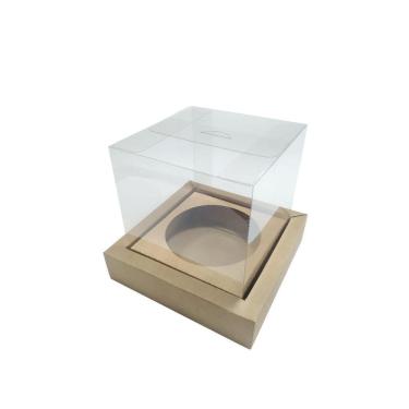 Imagem de Caixa Para Panetone 13X13X15Cm Kraft Com Borda Kit 10Und