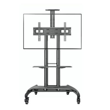 Imagem de Suportes de televisão Suporte de TV Suporte de TV com rodinhas para telas de 32 a 75 polegadas comporta até 45 kg, suporte de TV móvel ajustável em altura com rodas bloqueáveis, suporte de TV suporte