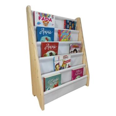 Imagem de Estante De Livro Infantil Montessoriano Madeira 5 Bolsos - Emi Móveis,