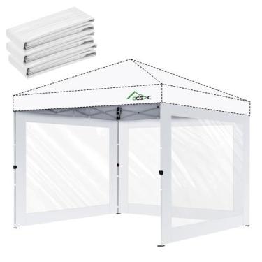 Imagem de Canopy Sidewalls Acepic Clear para tenda dobrável 10x10, pacote com 3