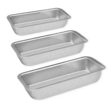 Imagem de Conjunto de Formas Assadeira para Pães 3 Peças Kit Pao Bolo Ingles - N