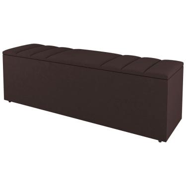 Imagem de Calçadeira Baú Queen Size Grace 160cm Suede Marrom - Abmaza