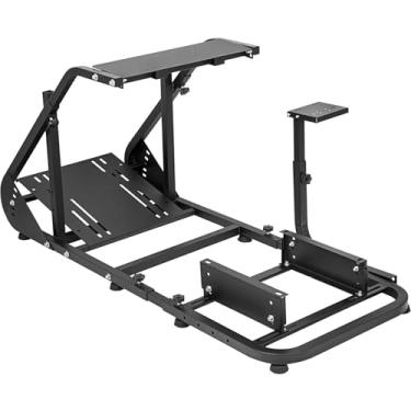Imagem de Marada Racing Cockpit Frame Compatible with G25 G27 G29 G920 T500 FANTEC T3PA/TGT Height Adjustable Racing Wheel Stand Wheels Pedals and Real Racing Seat Driving Simulator Cockpit Not Included