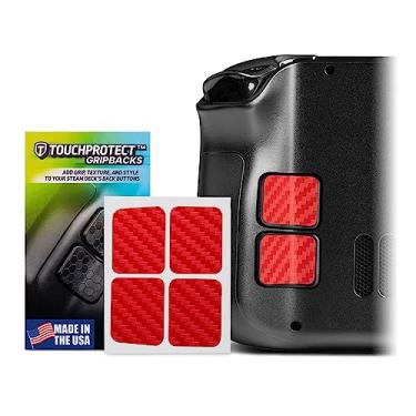 Imagem de TouchProtect GripBacks - Steam Deck OLED compatible Back Button Enhancement Add More Grip and Control to your Deck! (Carbon - Red)
