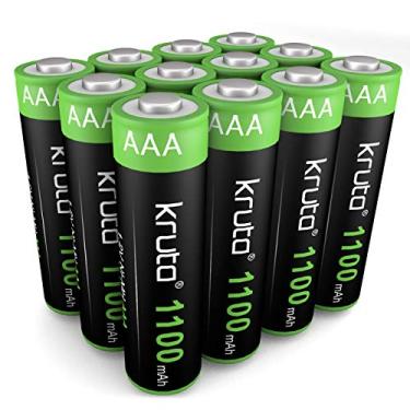 Imagem de Bateria AAA recarregável NiMH pacote com 12, 1100mAh 1,2v pré-carregada tripla AAA bateria solar para luzes solares, controle remoto, brinquedos
