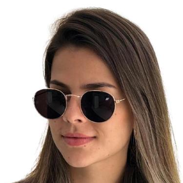 Imagem de Óculos De Sol Redondo Round Finoti Masculino Feminino UV400, Preto, Do