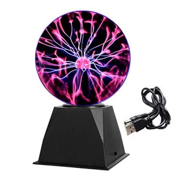 Imagem de Gresus Lâmpada mágica de plasma de 15 cm - Lâmpada de plasma interativa alimentada por USB sensível ao toque e ao som, globo de esfera de nebulosa, presente educacional de ciências para decorações