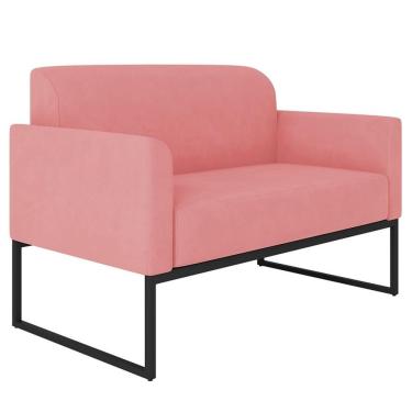 Imagem de Poltrona Namoradeira 2 Lugares Industrial Preta S17 Rosê