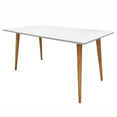 Imagem de Mesa De Jantar Retangular 160cm 6 Lugares Veneza C14 Branco
