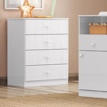 Imagem de Cômoda 4 Gavetas Amarelinha Henn Branco