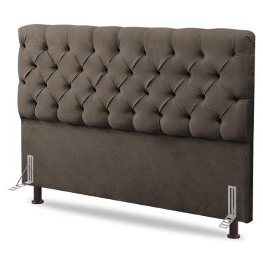 Imagem de Cabeceira Cama Box Casal King Size Lylla 195cm Capitonê Com Frame Linho Cacau - Abmaza