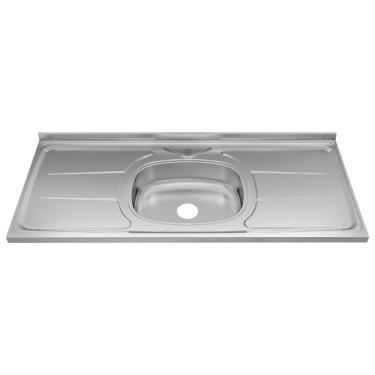 Imagem de Pia De Cozinha De 120cmx53cm Concretada E Escorredor Plus 30 E Válvula Inox 3.1/2 Pino Inox