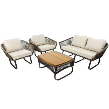 Imagem de Conjunto De Poltronas, Namoradeira E Mesa Milão Trama Turquesa