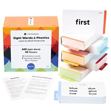 Imagem de Think Tank Scholar 652 Sight Words/Phonics Flash Cards, Learn to Read: CVC Blends, Short/Long Vowel Sounds, Dolch & Fry High Frequency Site Words + Games: Preschool PreK Kindergarten 1st 2nd 3rd Grade