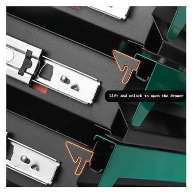 Imagem de Caixa de Ferramentas Caixa de ferramentas de metal portátil com 7 gavetas com organização de gaveta lateral Micro baú de ferramentas para oficina de reparos de armazém doméstico Carrinho de ferramenta