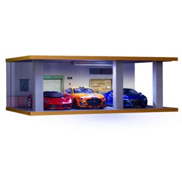 Imagem de Bivitre Diorama De Carro Fundido Em Escala 1/24 Com Capa Acrílico Transparente E Iluminação Led Para Carrinhos Brinquedo Fundidos, Estilo Lego Speed Champions Off Road