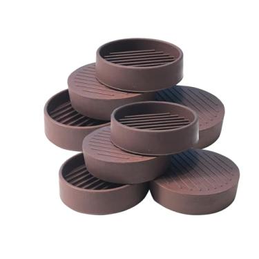Imagem de werkasi 2 X 2" Rodízios Para Móveis, Pacote Com 8 Pés Redondos De Borracha, Antiderrapantes, Protetores Piso Marrom, Aderência Pisos Madeira, Mesa, Cama, Cadeira, Lavadora